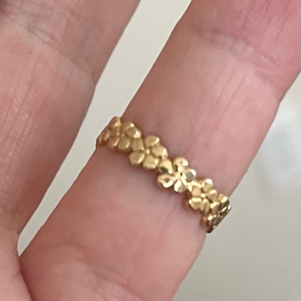 14K Gold Hawaiian Plumeria Floral Heirloom Carved Ring Size 3 Gorgeous! - Picture 6 of 10